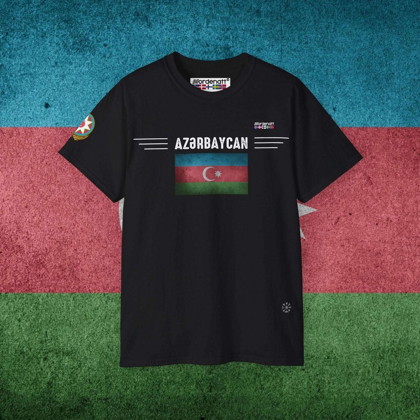 Azerbaijan Flag Soft Cotton Tee - Nordenatt TM