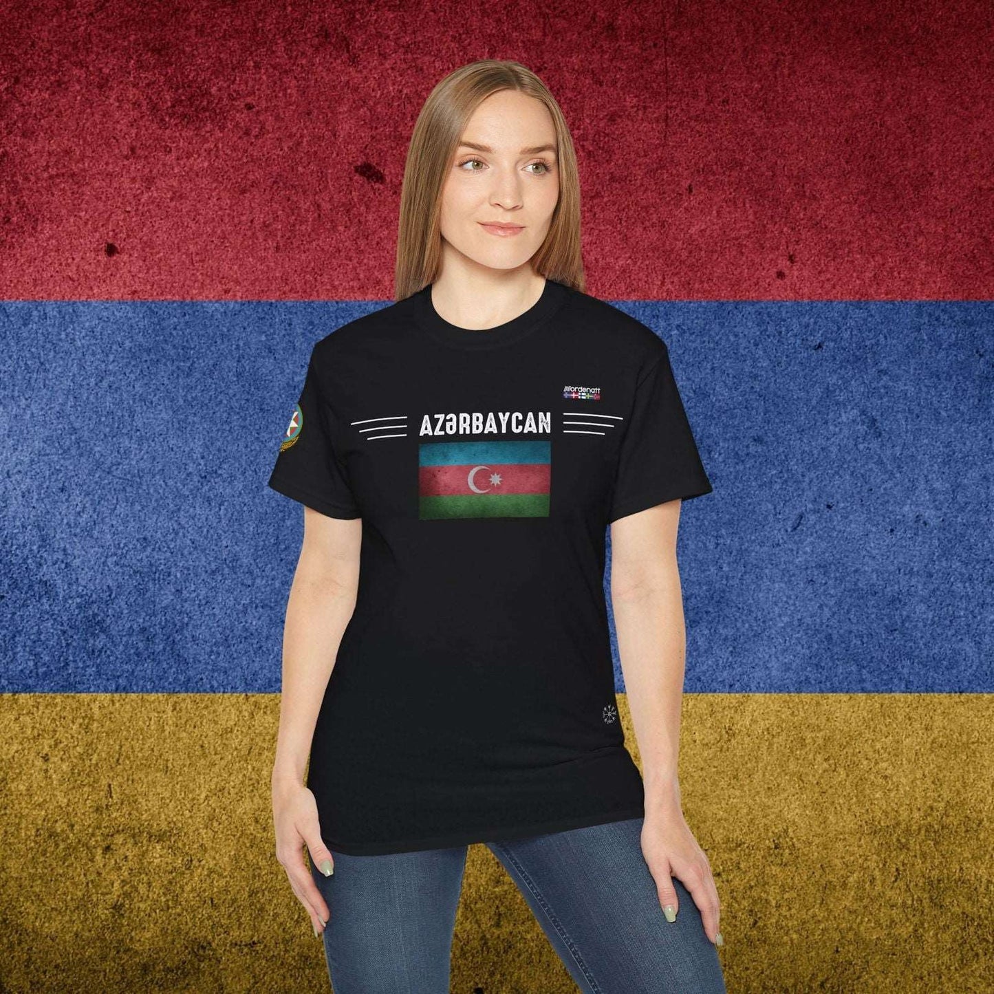 Azerbaijan Flag Soft Cotton Tee - Nordenatt TM