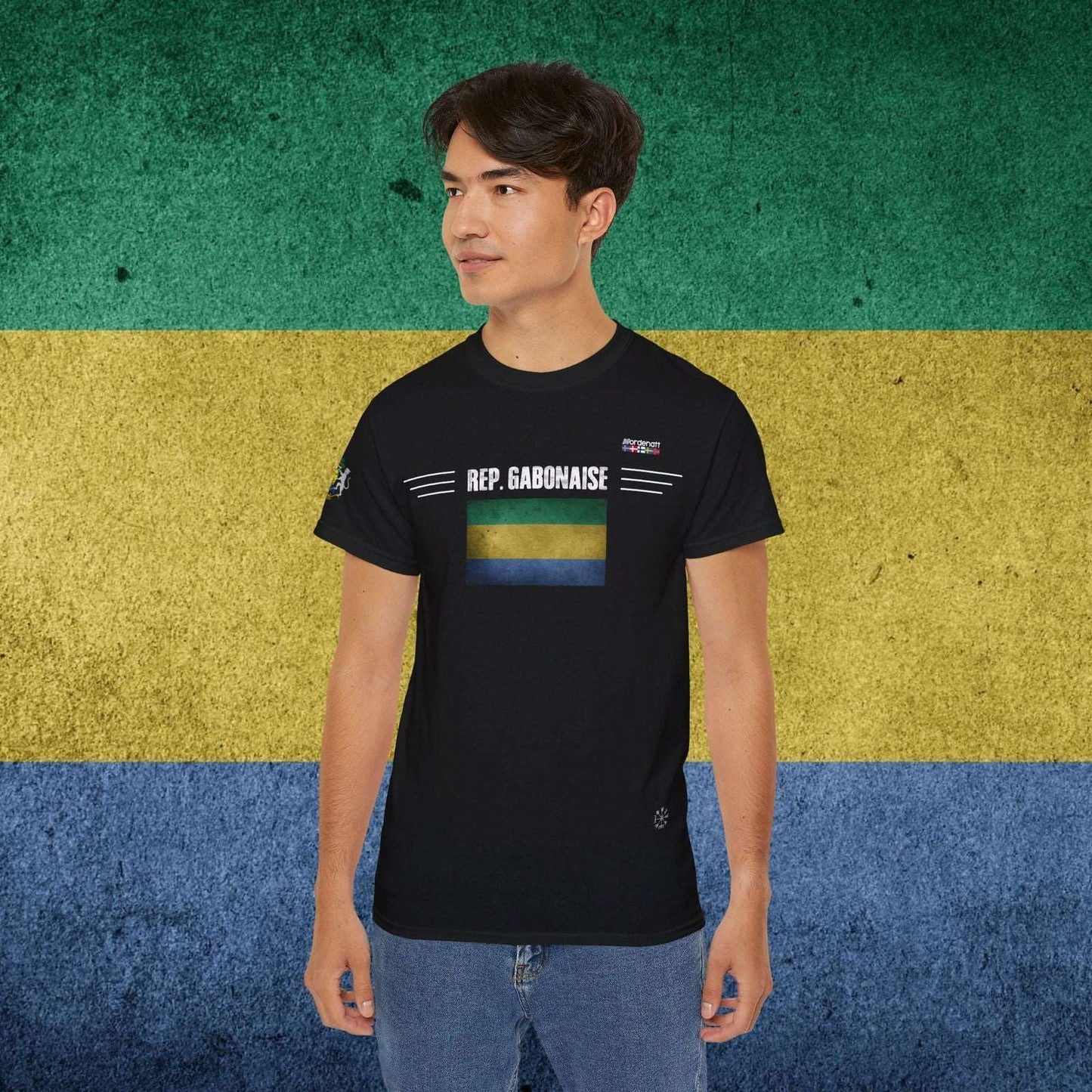 Gabon Flag Soft Cotton T-Shirt - Nordenatt TM