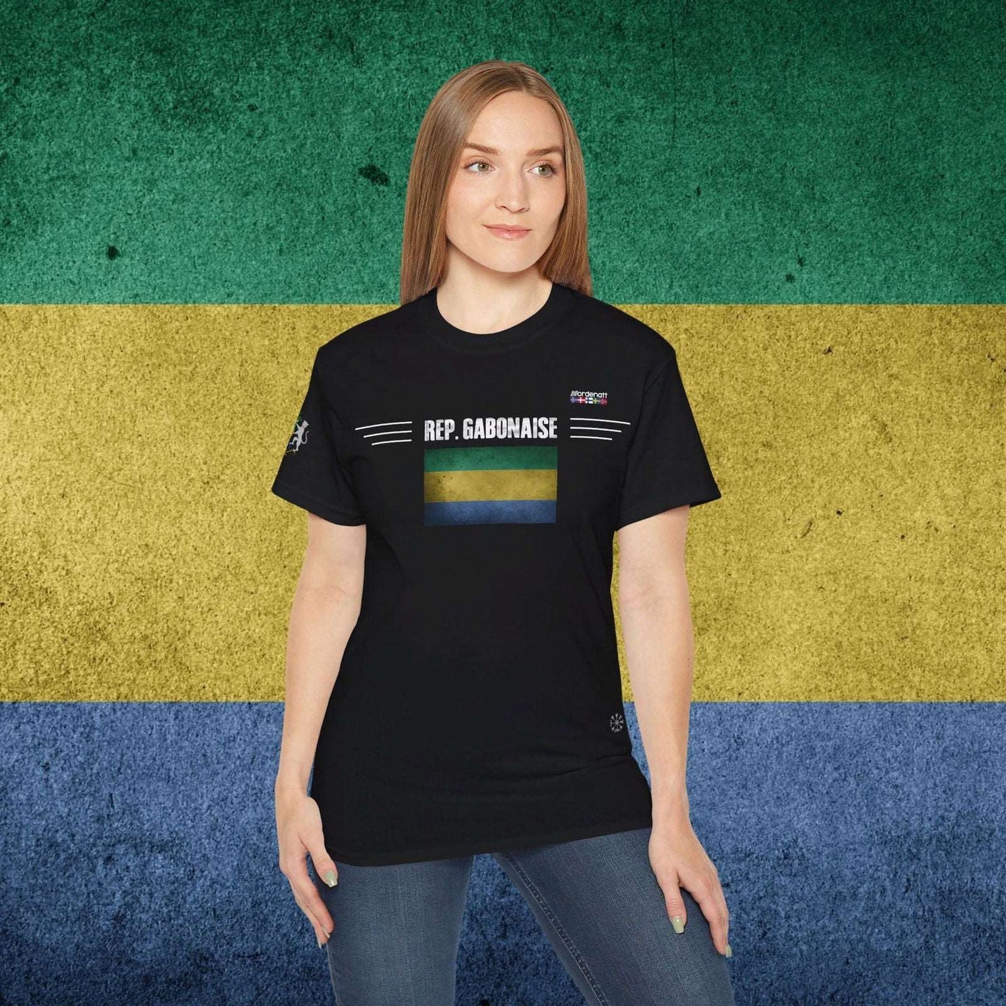 Gabon Flag Soft Cotton T-Shirt - Nordenatt TM