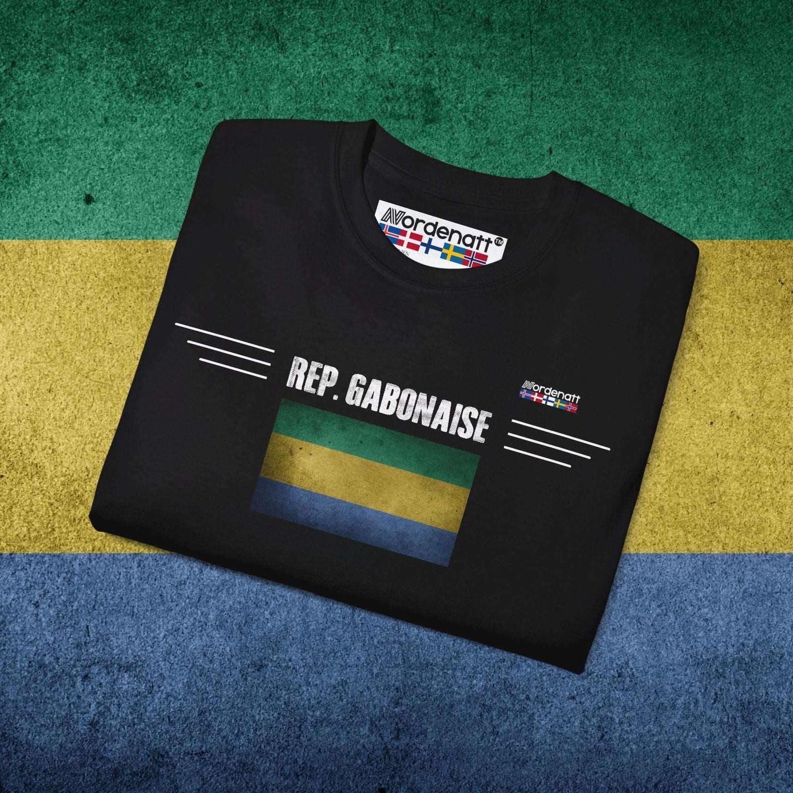 Gabon Flag Soft Cotton T-Shirt - Nordenatt TM