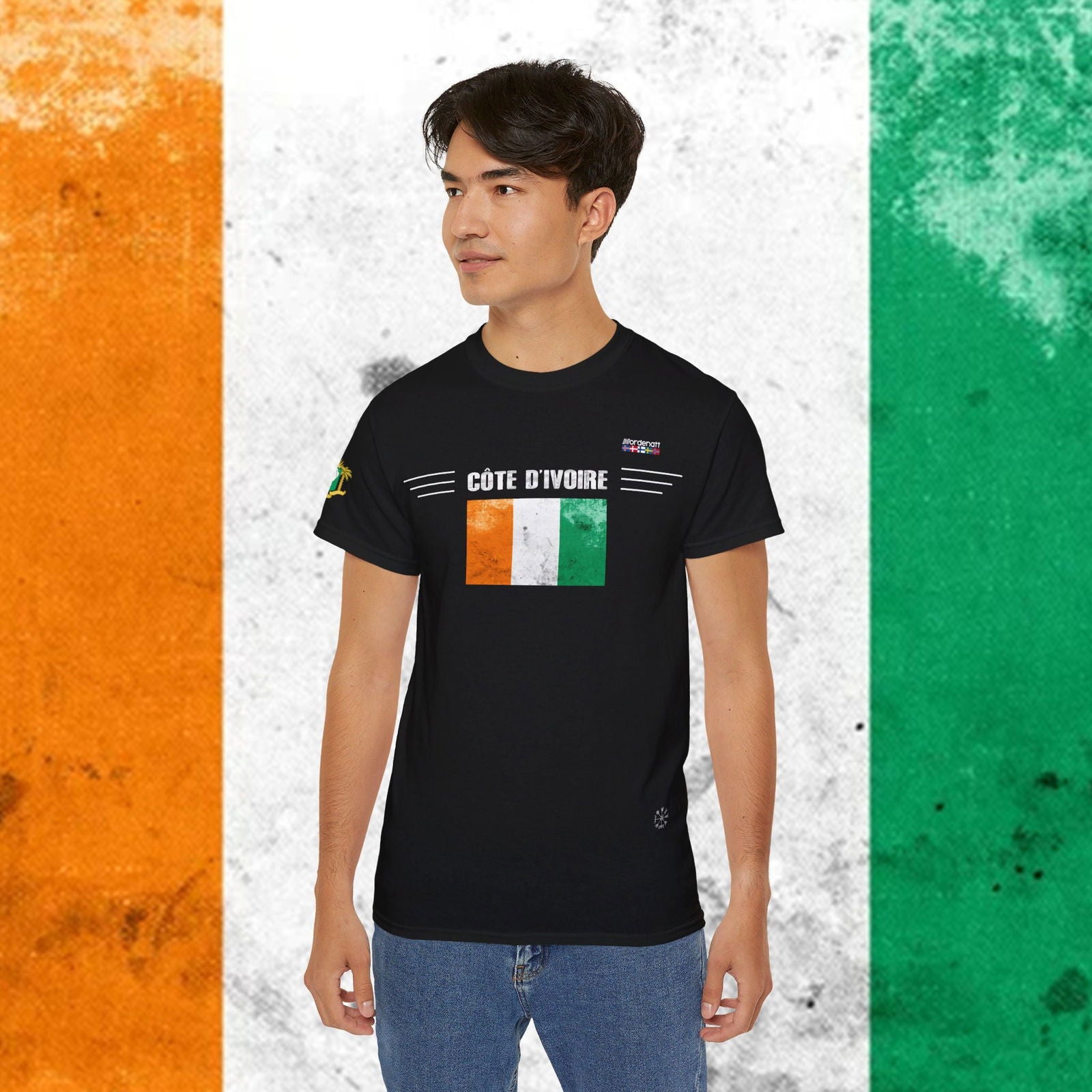 Ivory Coast Flag Premium Cotton T-Shirt - Nordenatt TM