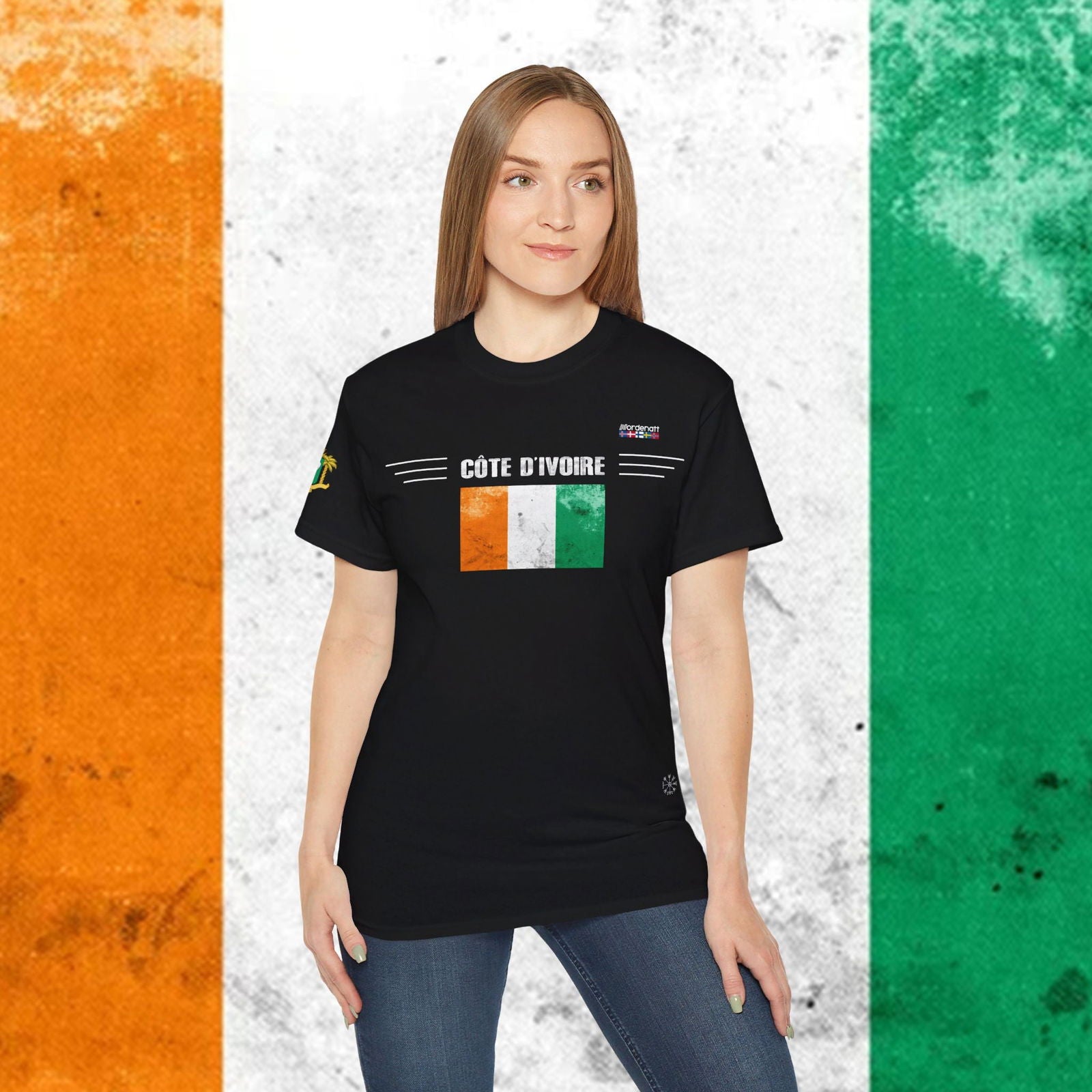 Ivory Coast Flag Premium Cotton T-Shirt - Nordenatt TM