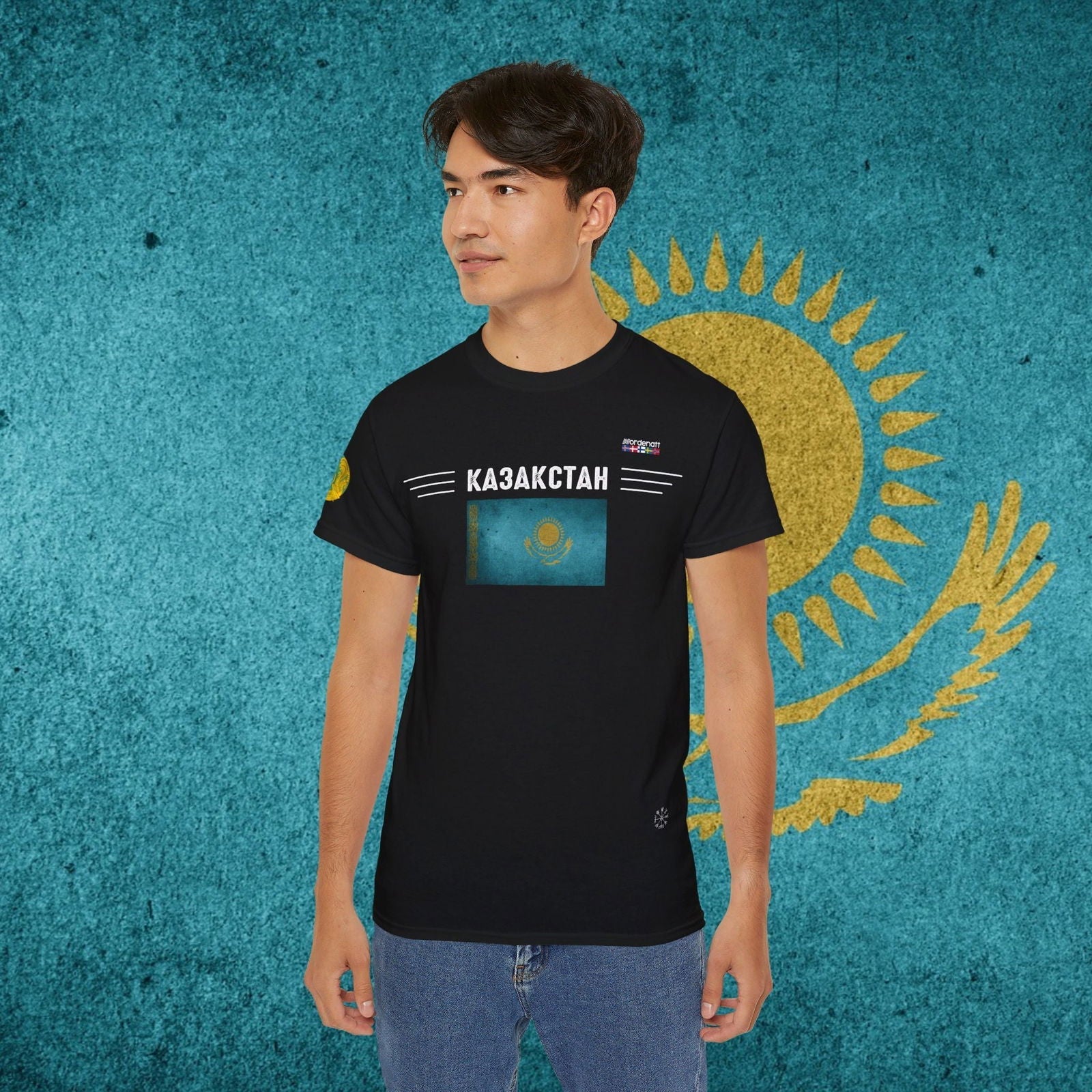 Kazakhstan Heritage Flag T-Shirt - Nordenatt TM