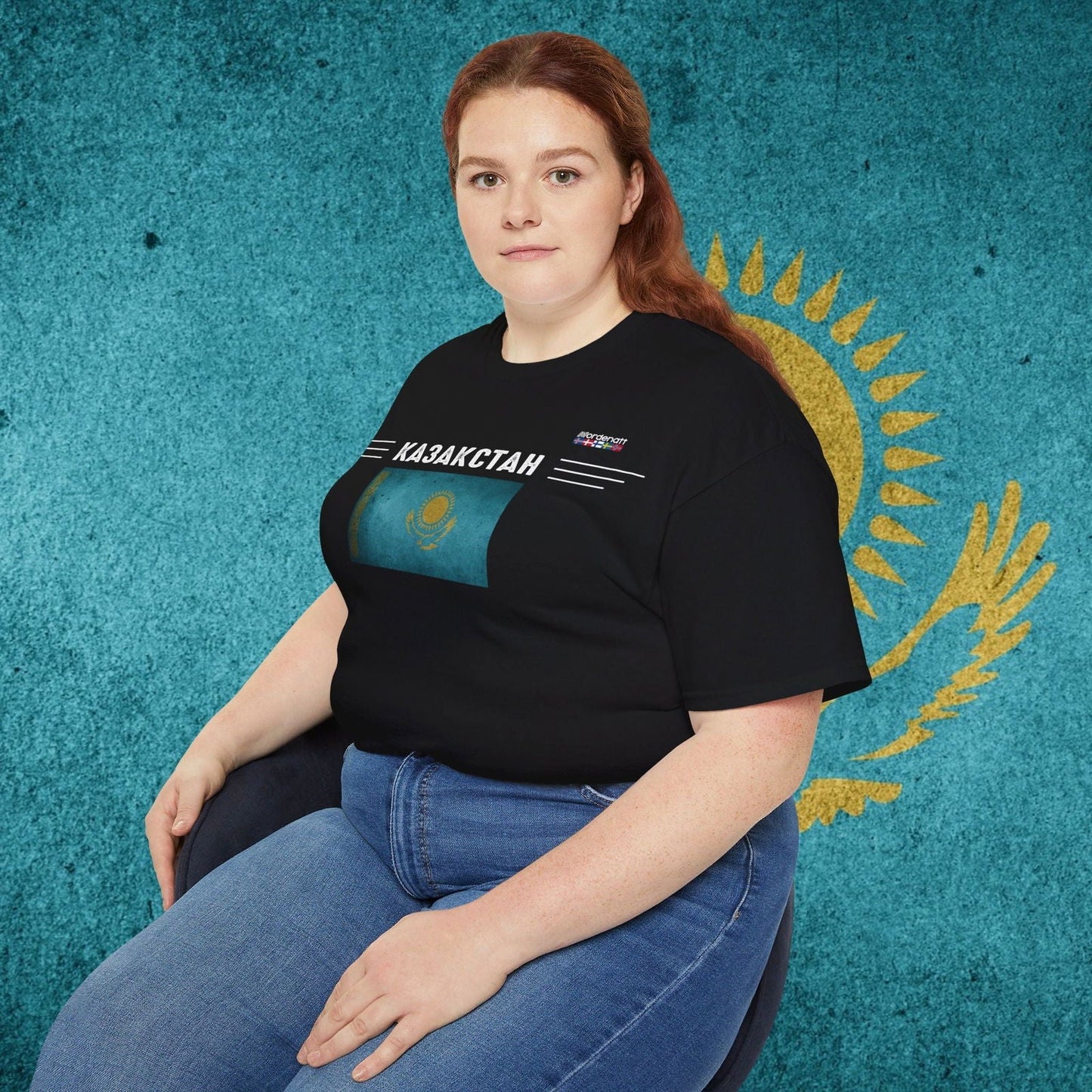 Kazakhstan Heritage Flag T-Shirt - Nordenatt TM