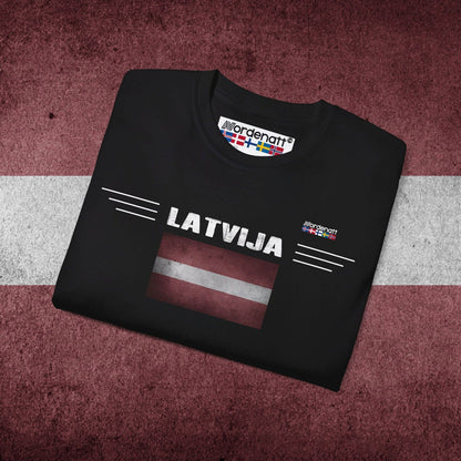 Latvia Heritage Flag Tee - Nordenatt TM