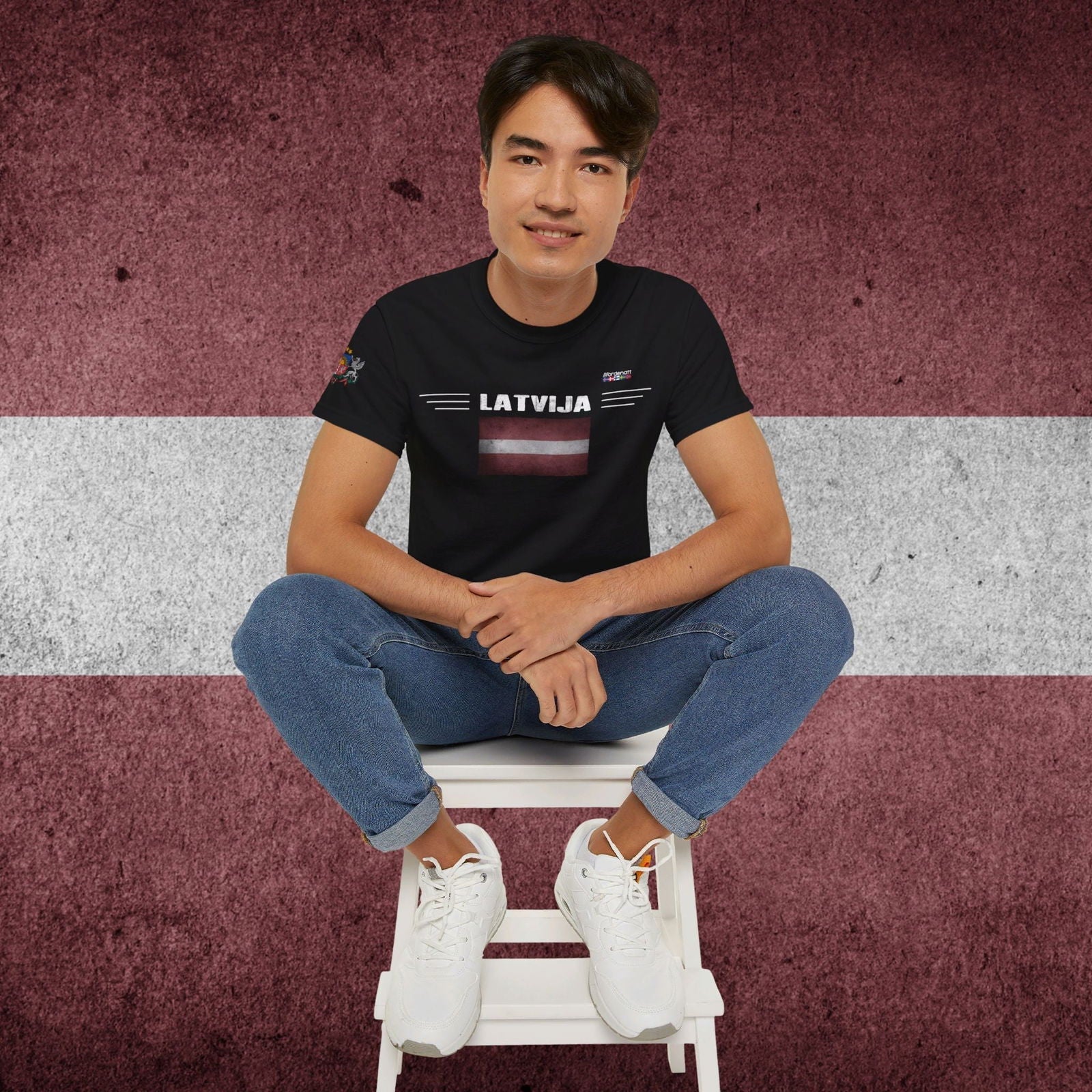 Latvia Heritage Flag Tee - Nordenatt TM