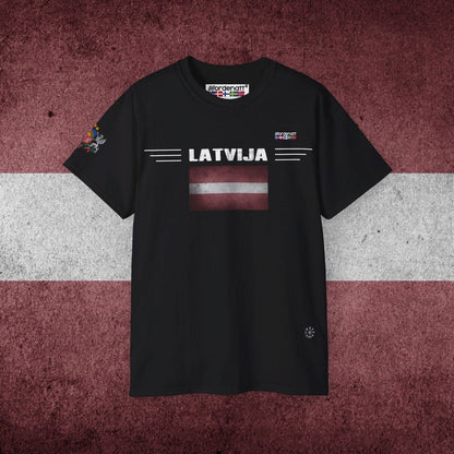 Latvia Heritage Flag Tee - Nordenatt TM