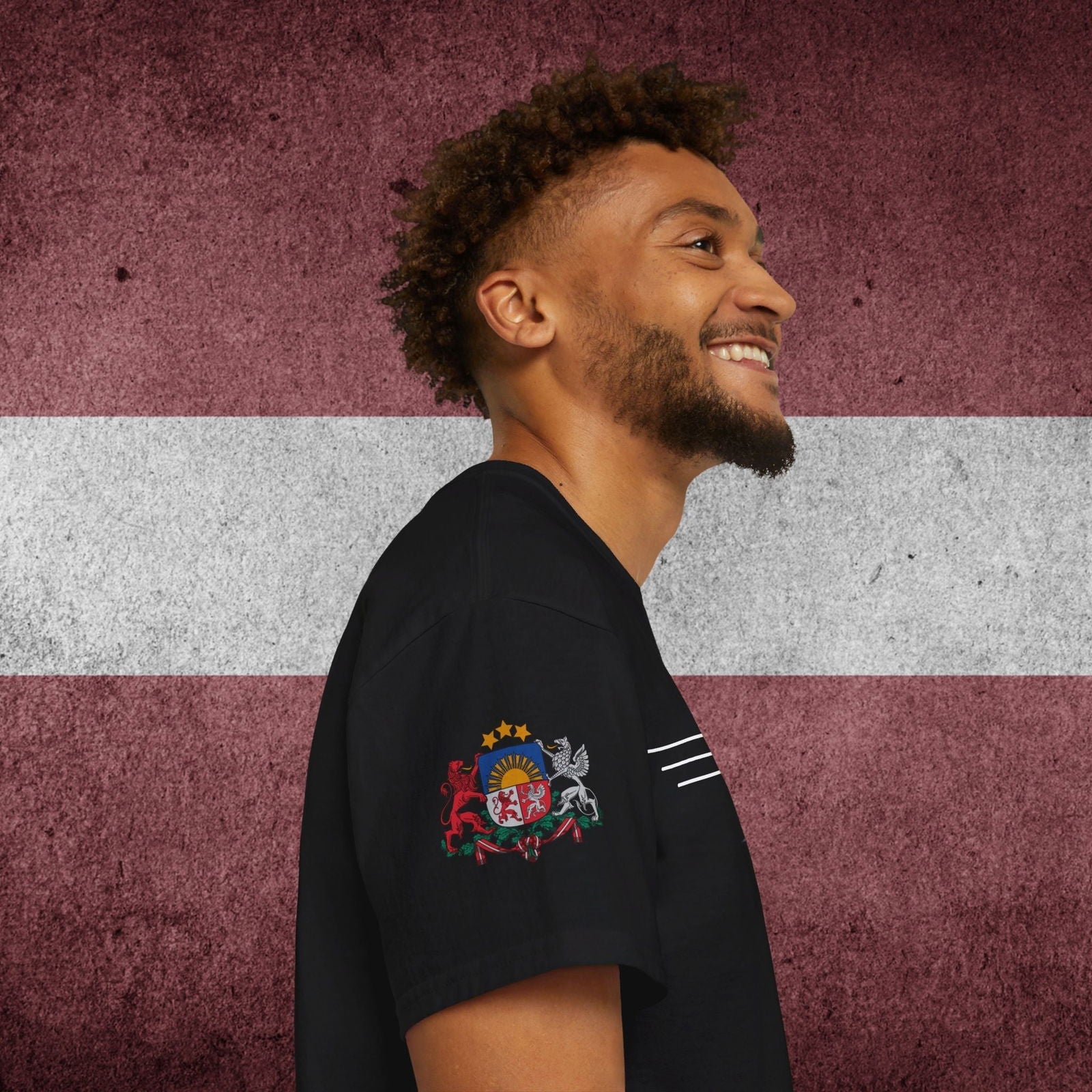 Latvia Heritage Flag Tee - Nordenatt TM