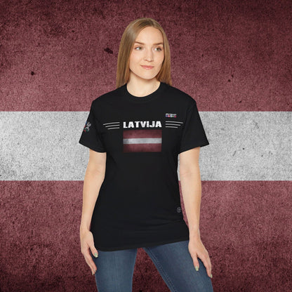 Latvia Heritage Flag Tee - Nordenatt TM