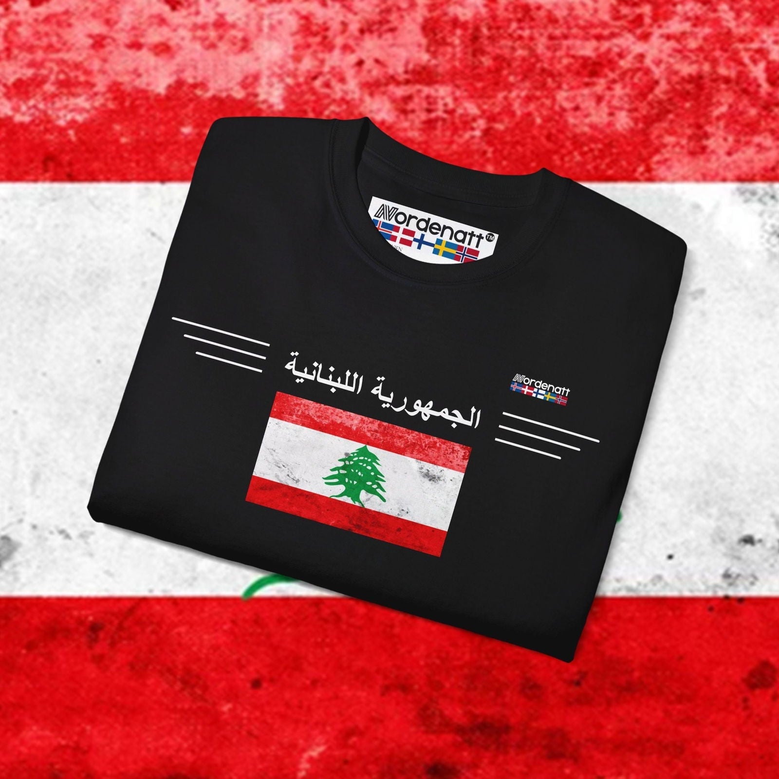 Lebanon Flag Premium Cotton T-Shirt - Nordenatt TM