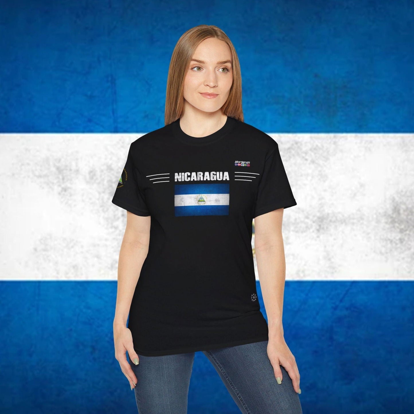 Nicaragua Soft Cotton Flag T-Shirt - Nordenatt TM