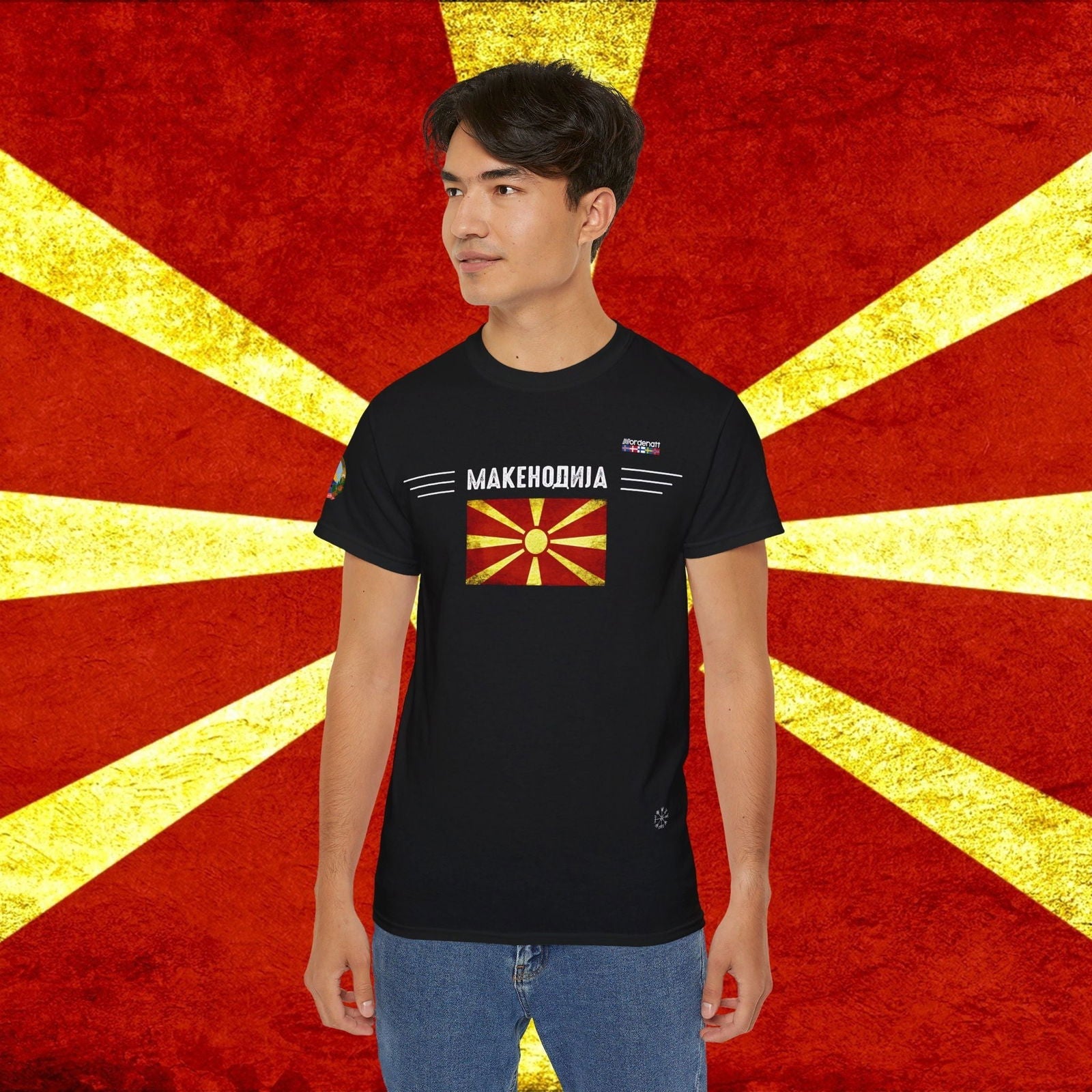 North Macedonia Soft Cotton Flag Tee - Nordenatt TM