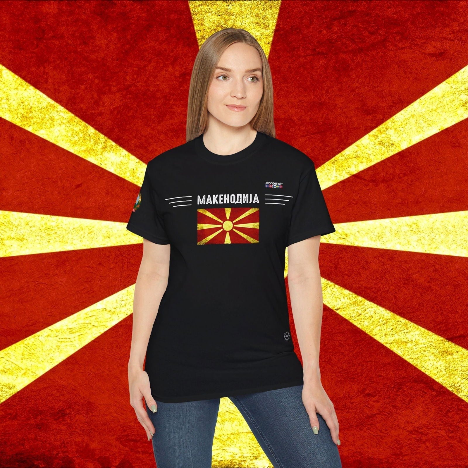 North Macedonia Soft Cotton Flag Tee - Nordenatt TM