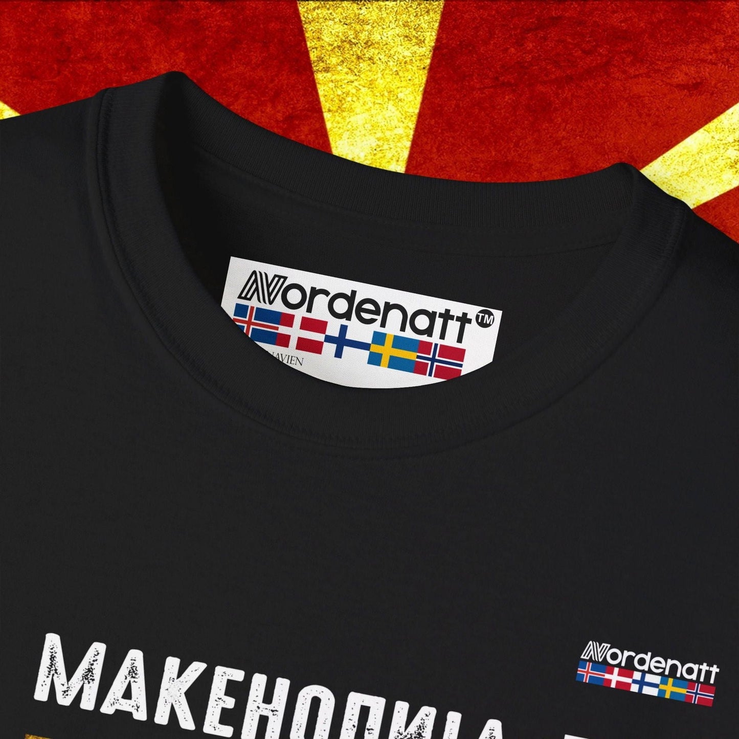 North Macedonia Soft Cotton Flag Tee - Nordenatt TM