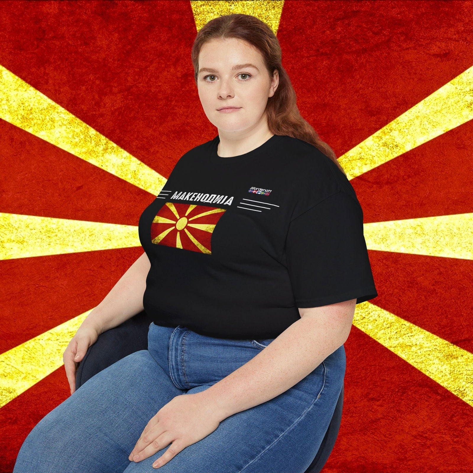 North Macedonia Soft Cotton Flag Tee - Nordenatt TM