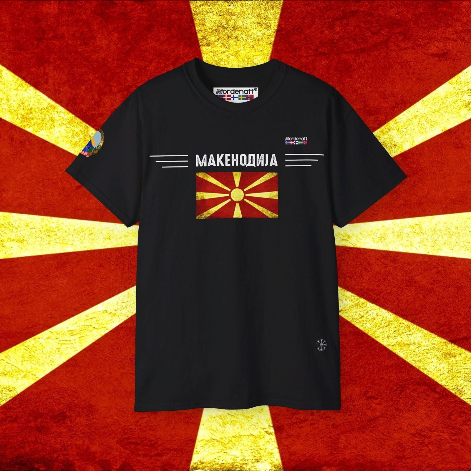 North Macedonia Soft Cotton Flag Tee - Nordenatt TM