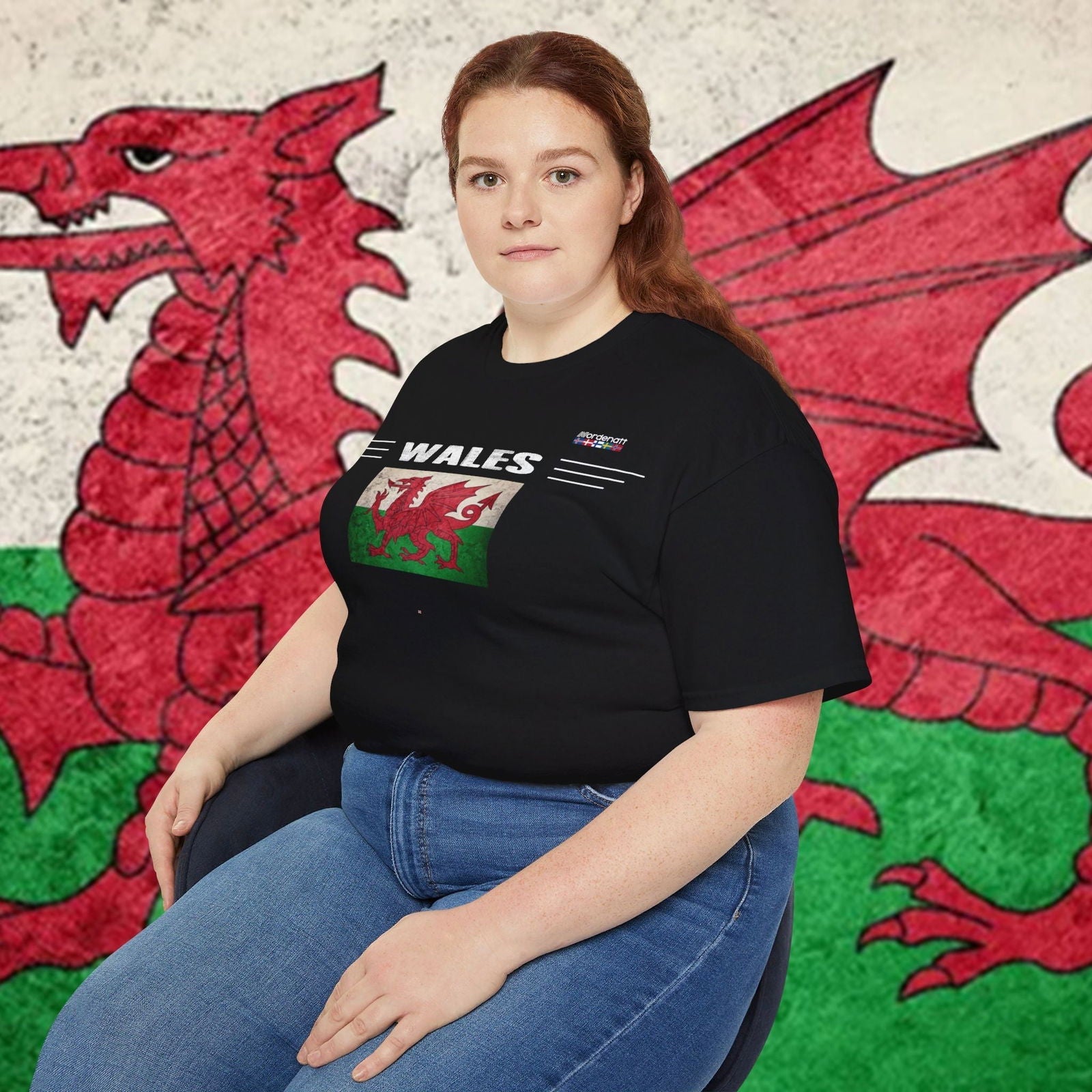 Wales Flag Premium Cotton Tee - Nordenatt TM