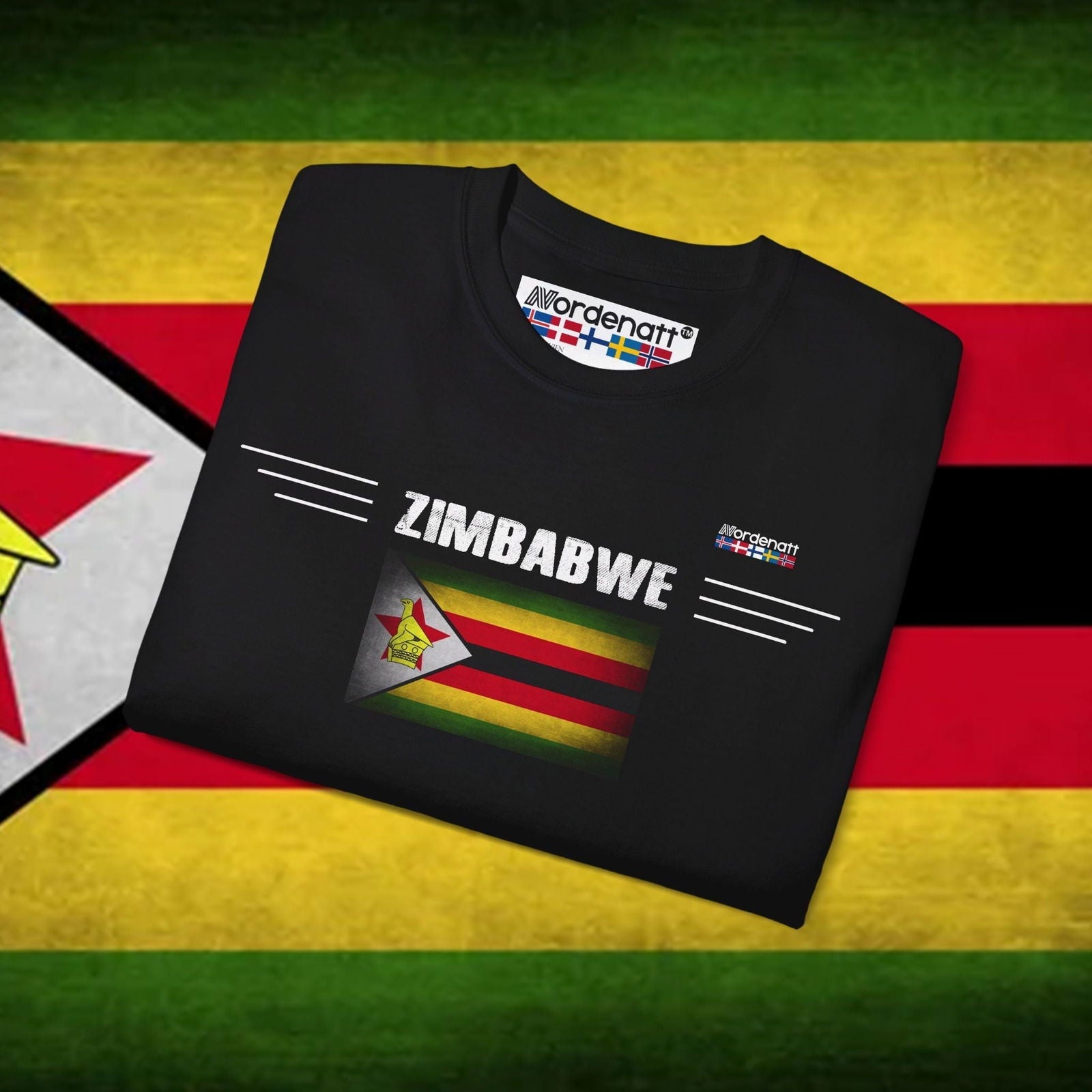 Zimbabwe Soft Cotton Flag T-Shirt - Nordenatt TM